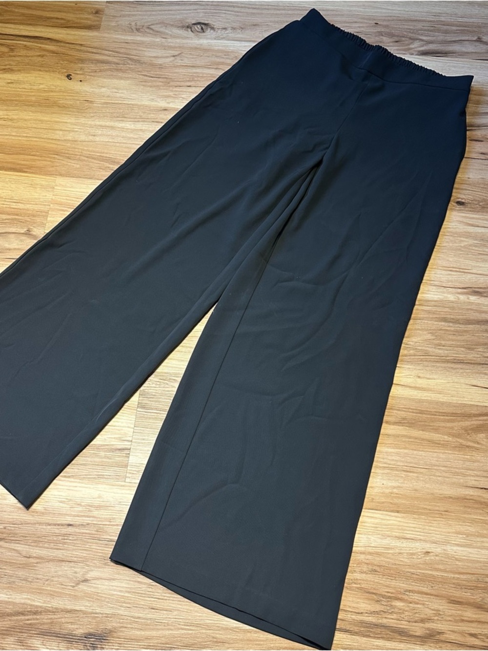 Up! Black Flowy Wide-Leg Pants